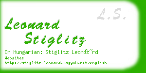 leonard stiglitz business card